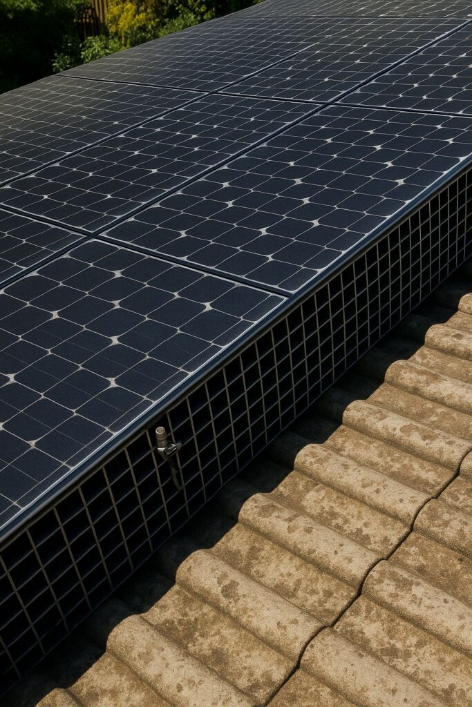 Solar Panel Bird Proofing with Mesh